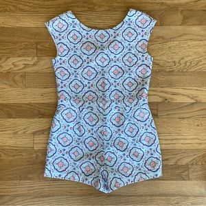 Janie and Jack Blue and Pink Patterned Romper